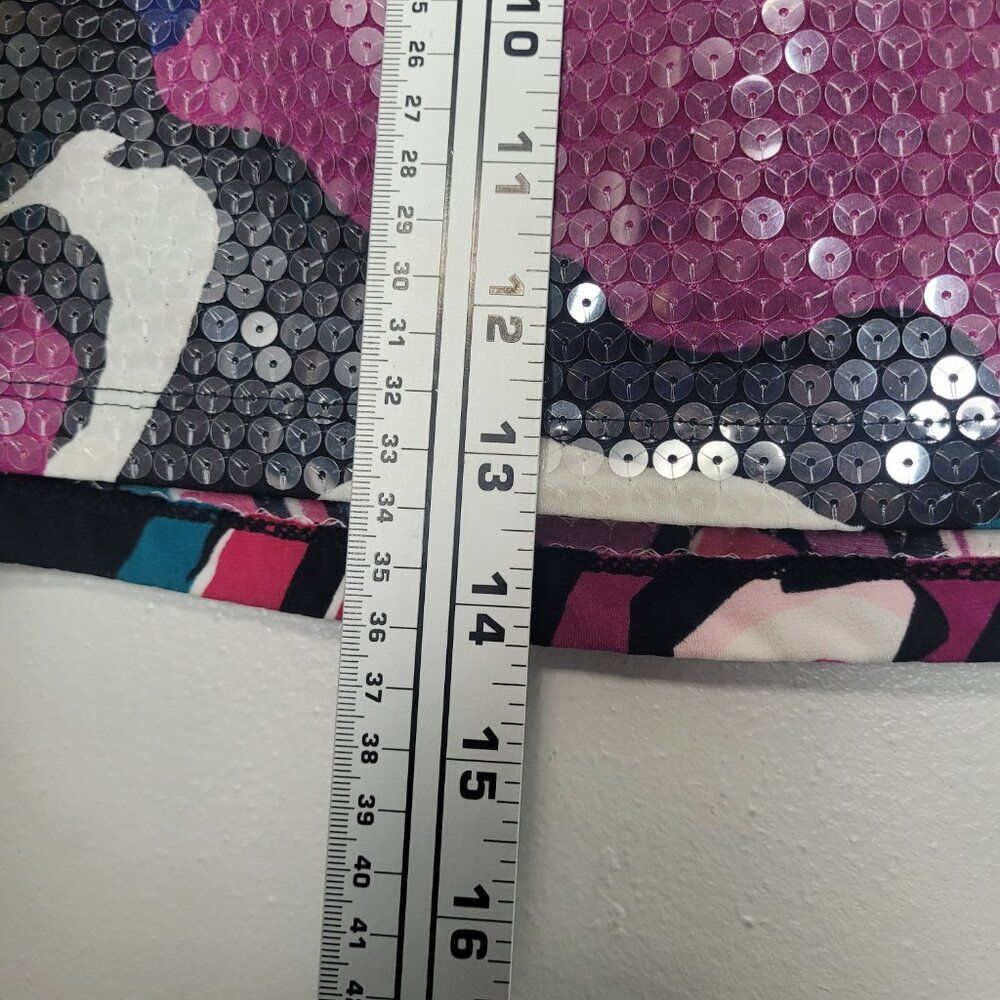 y2k Express teal purple abstract print mini going out party skirt size 4 - Picture 6 of 6
